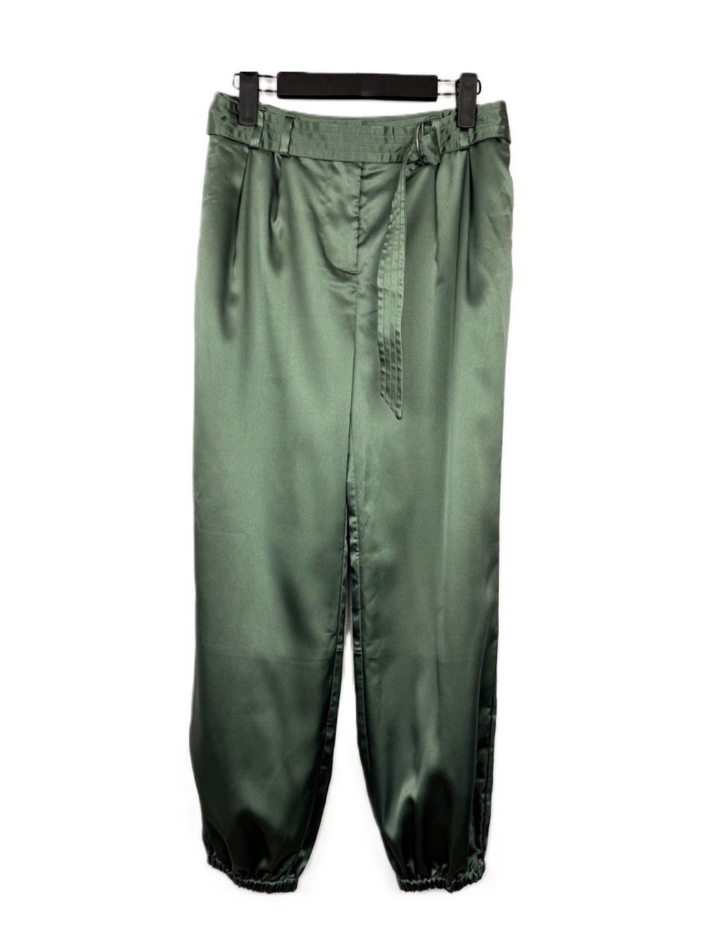 Anthropologie Maeve Satin Jogger Pants Green Size 0 - Picture 6 of 9